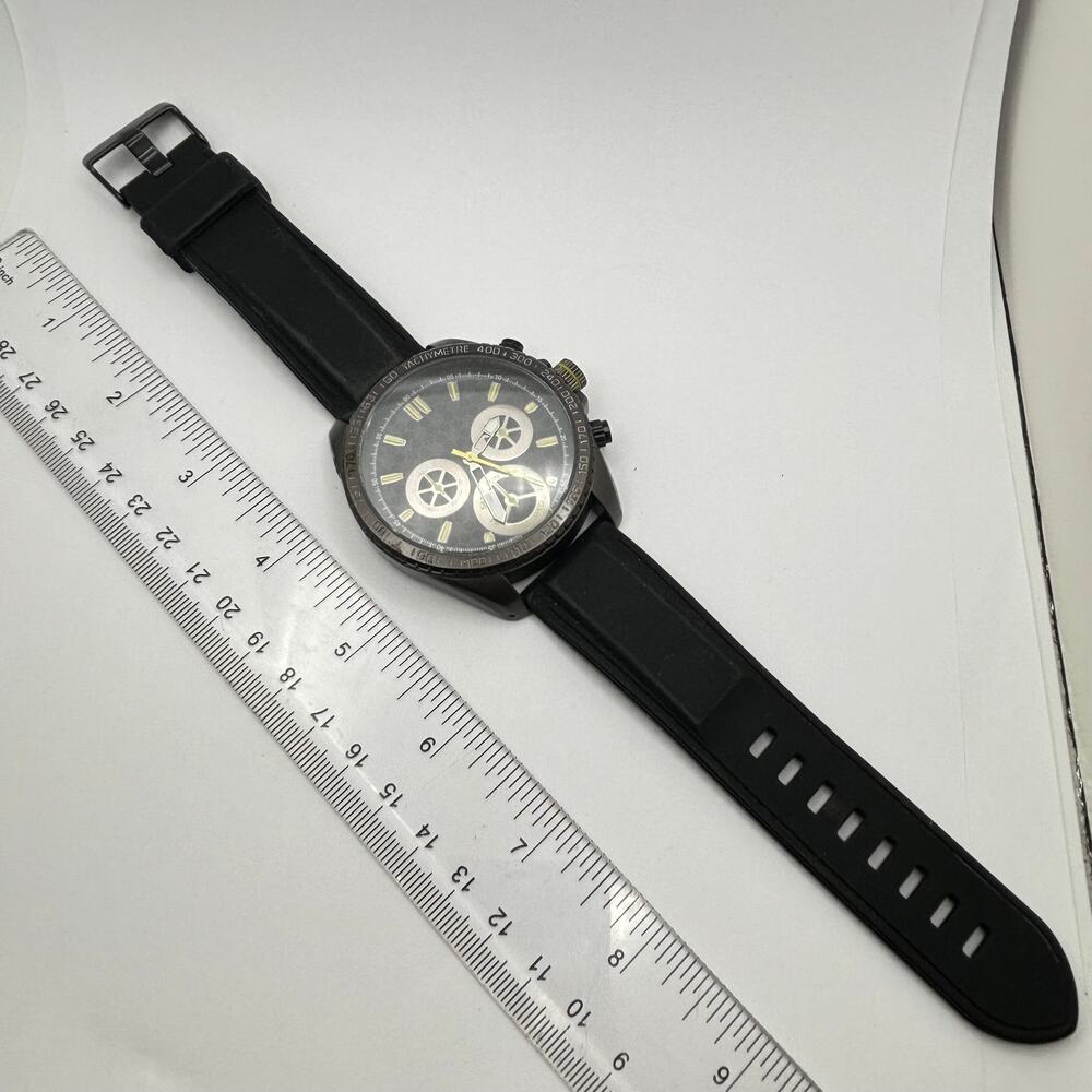 Retro Black & Yellow Men's Watch - Picture 4 of 5